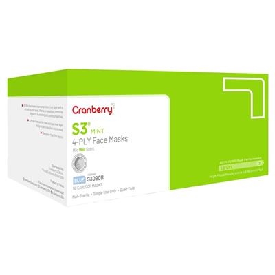 Cranberry - S3 ASTM Level 3 Mint Earloop Mask